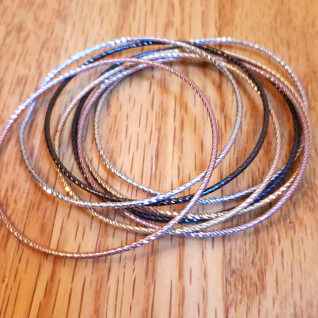 Gold, Brass, Silver, And Gunmetal Bangles Bracelet